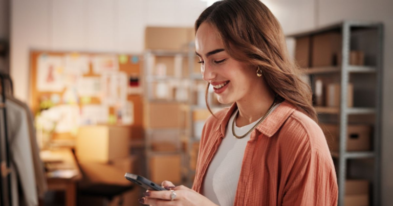 woman with phone