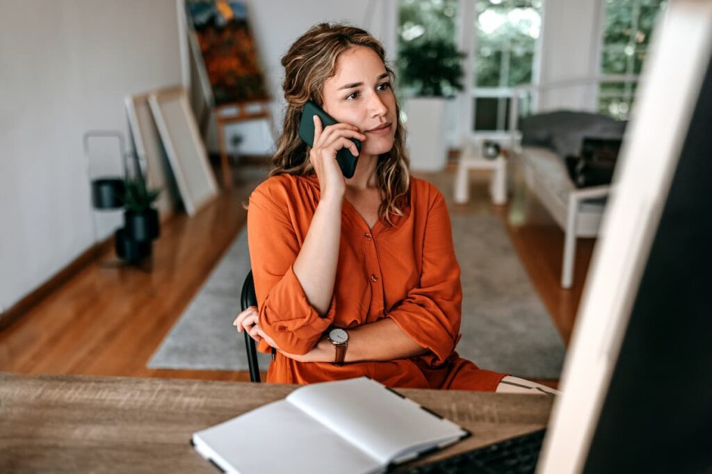 Patient speaking on the phone